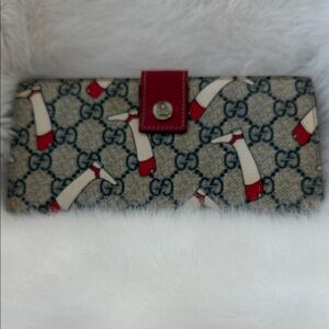 Gucci wallet Authentic! Blue GG with red white cowboy boots! Excellent cond